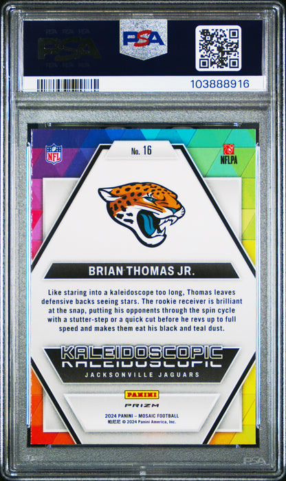 2024 Panini Mosaic Kaleidoscopic #16 Brian Thomas Jr. PSA 9
