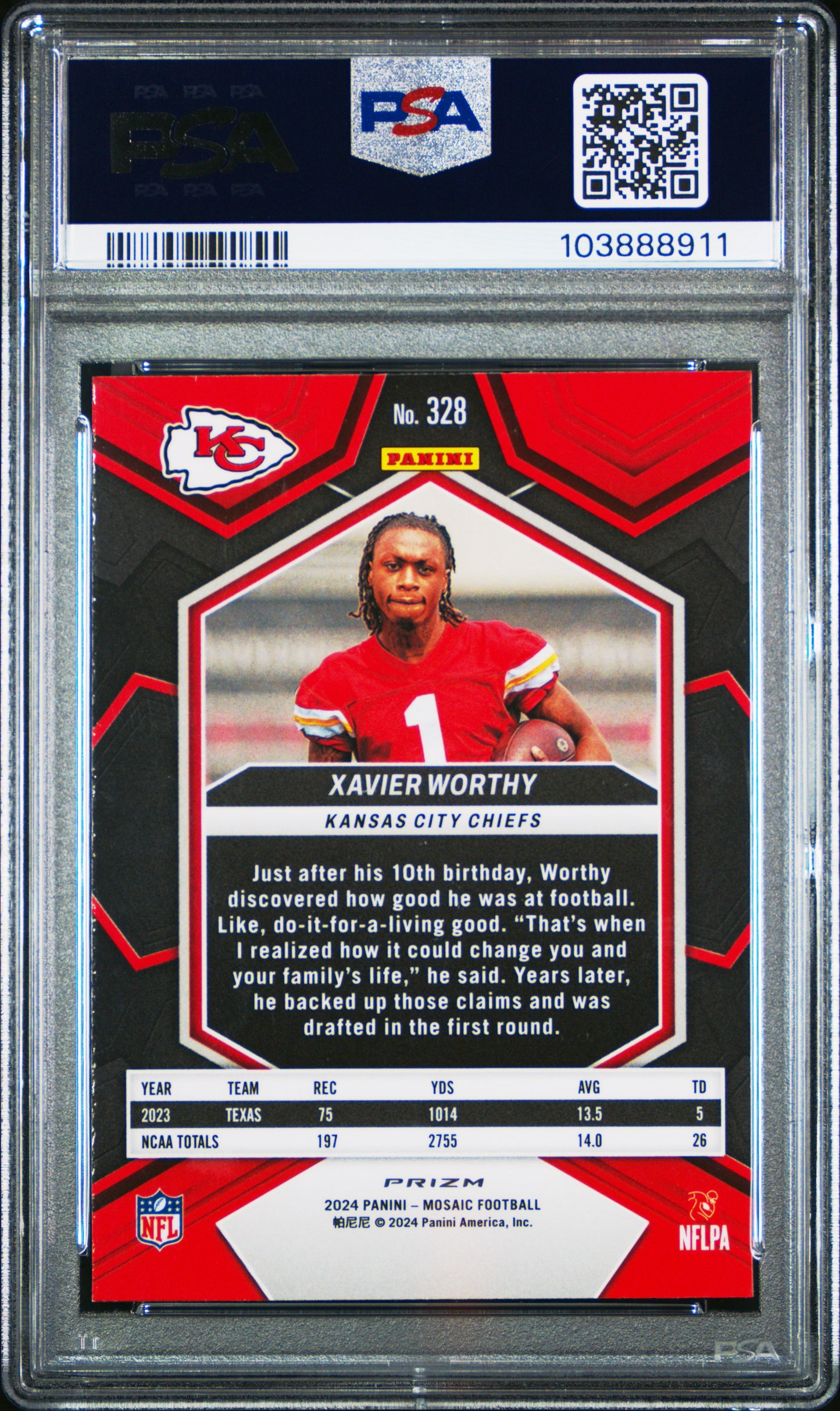 2024 Panini Mosaic #328 Xavier Worthy Silver PSA 10