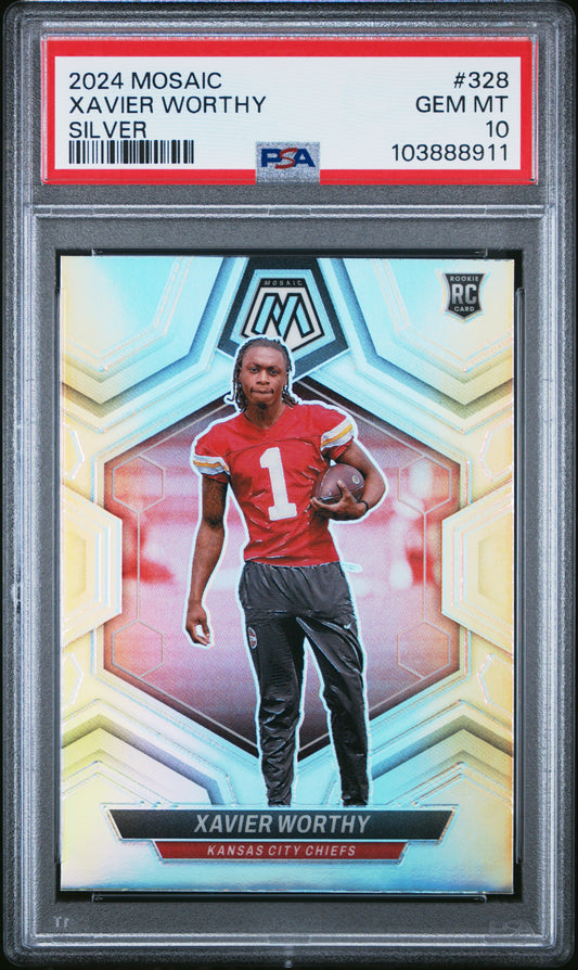 2024 Panini Mosaic #328 Xavier Worthy Silver PSA 10