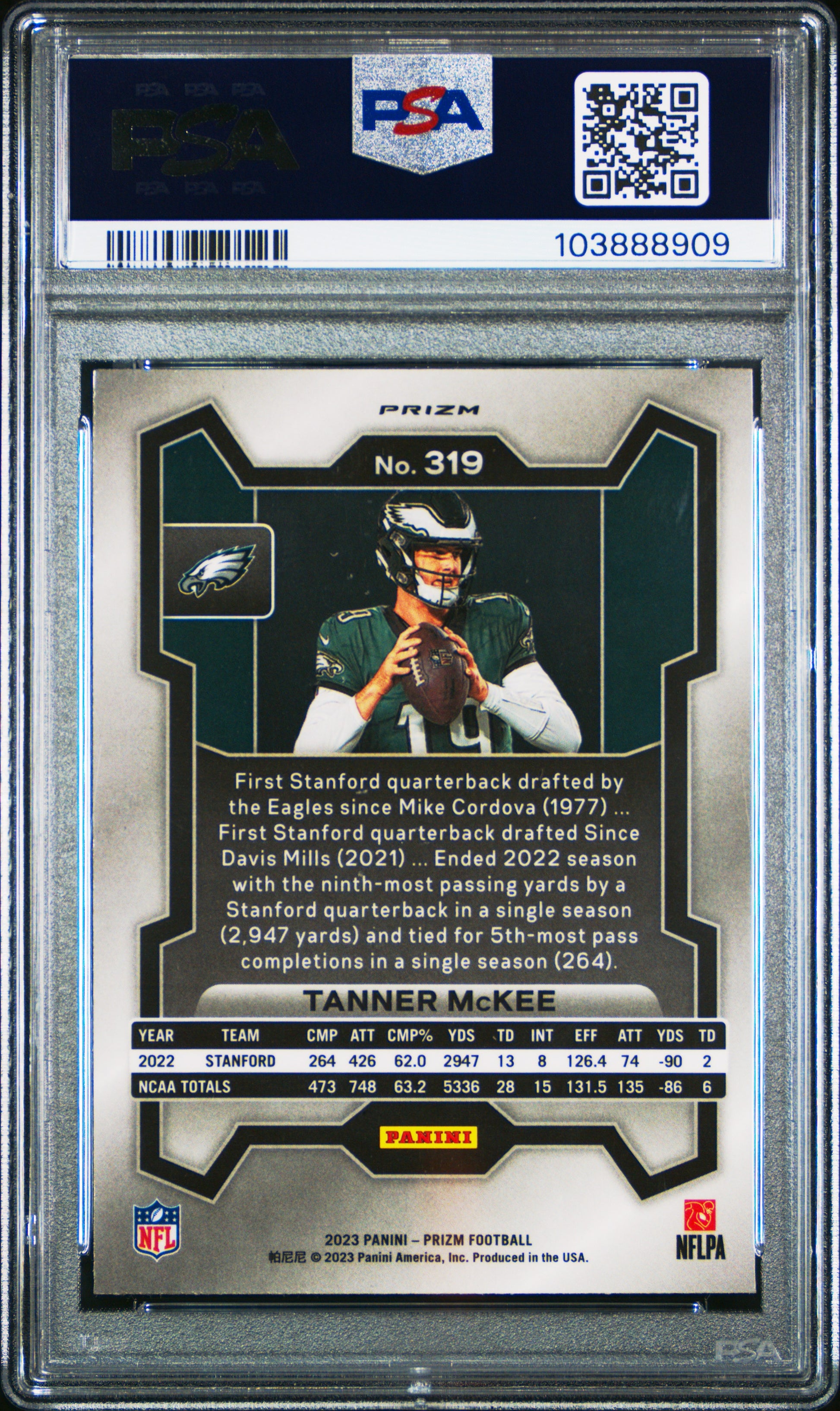 2023 Panini Prizm #319 Tanner Mckee Variation PSA 10