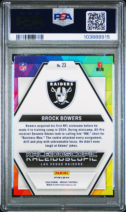 2024 Panini Mosaic Kaleidoscopic #23 Brock Bowers PSA 10