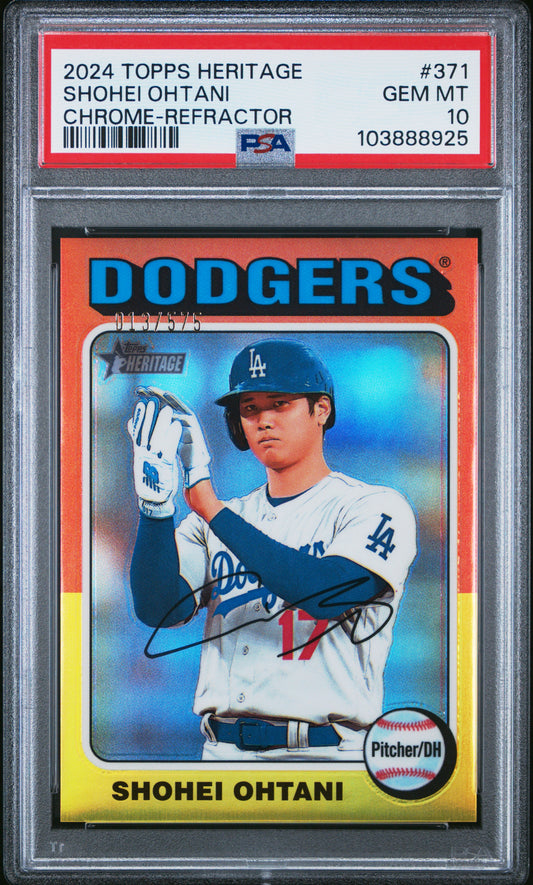 2024 Topps Heritage #371 Shohei Ohtani Chrome-Refractor PSA 10
