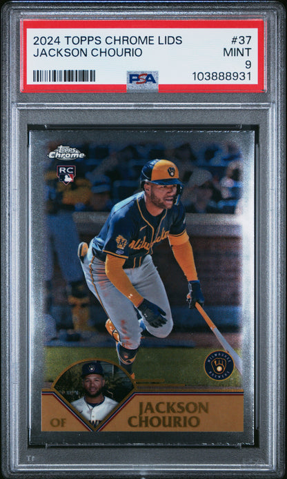 2024 Topps Chrome Lids #37 Jackson Chourio PSA 9