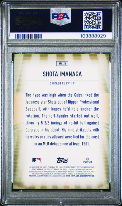 2024 Topps Home Field Advantage #HFA25 Shota Imanaga Update PSA 9