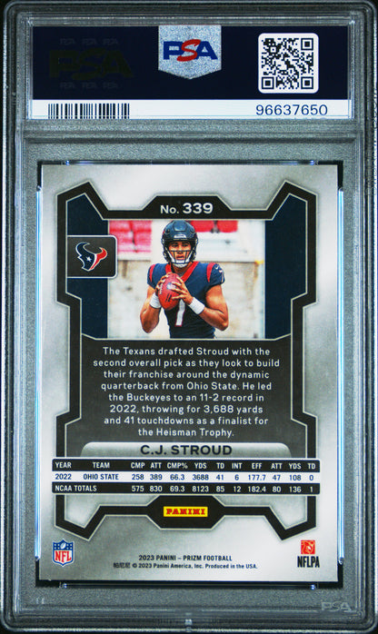 2023 Panini Prizm #339 Cj Stroud PSA 10