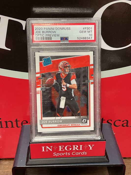 2020 Panini Donruss #P301 Joe Burrow Optic Preview PSA 10