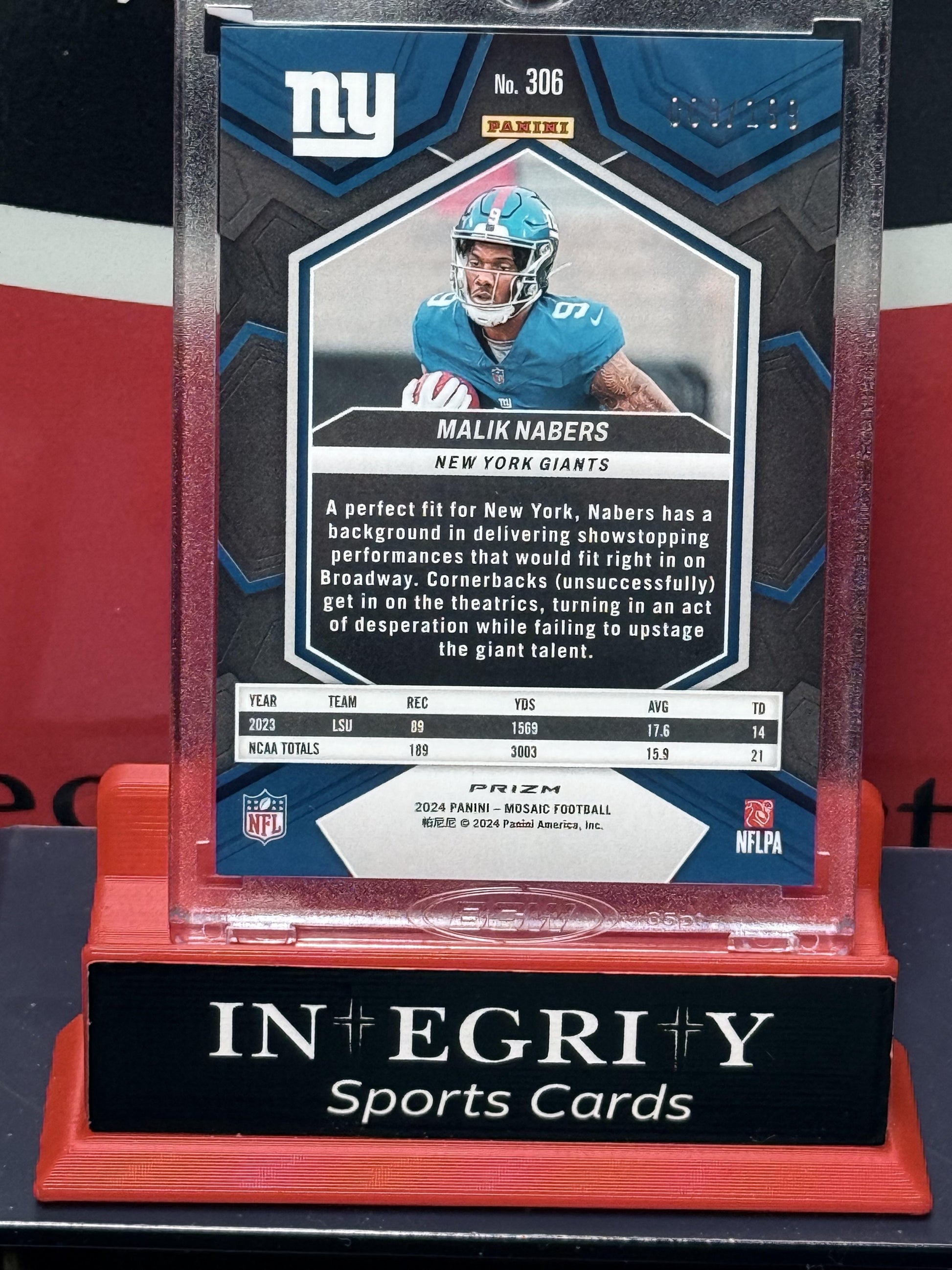 2024 Panini Mosaic #306 Malik Nabers Mosaic Jersey# 9/199Orange #/199