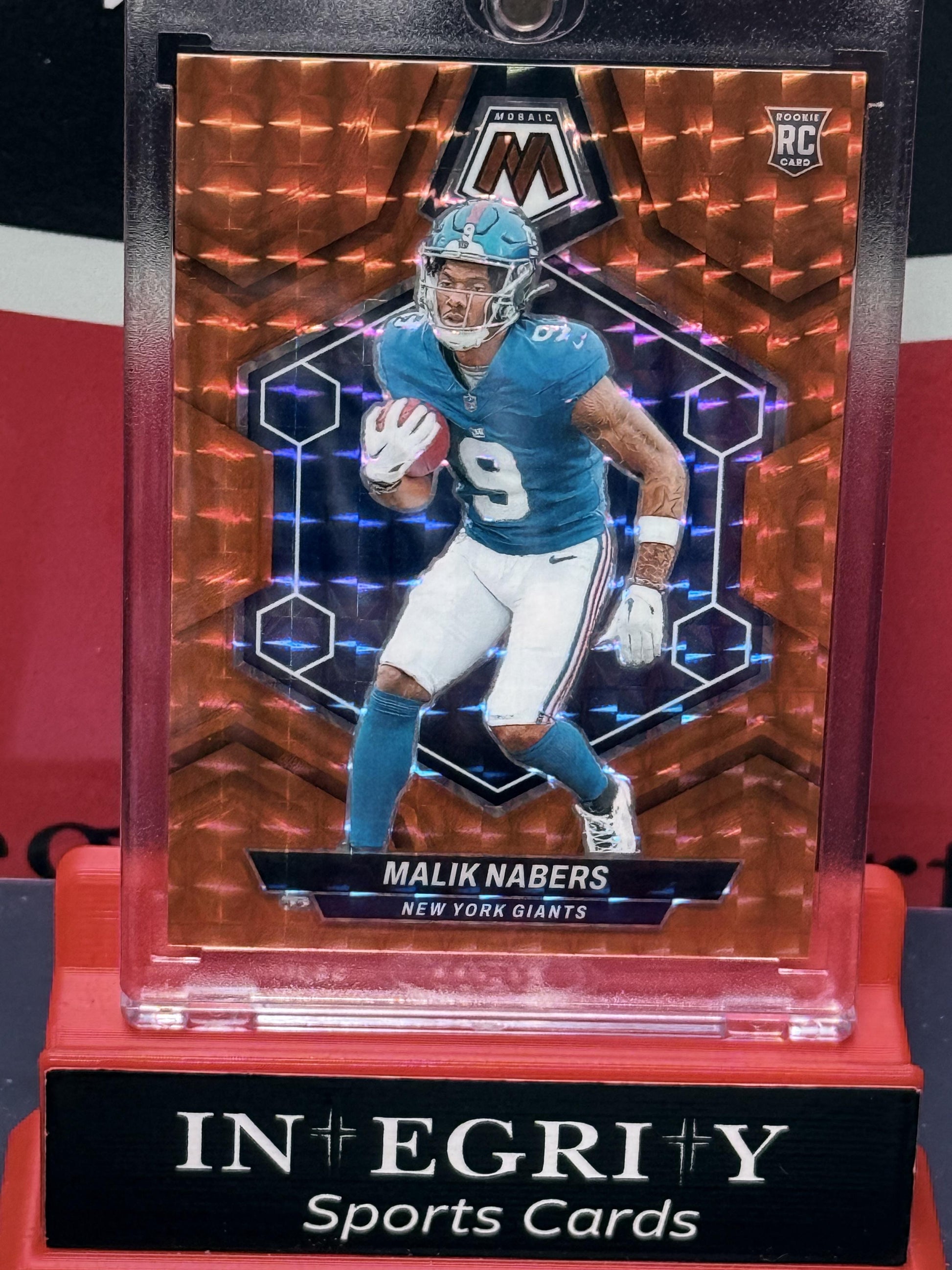 2024 Panini Mosaic #306 Malik Nabers Mosaic Jersey# 9/199Orange #/199
