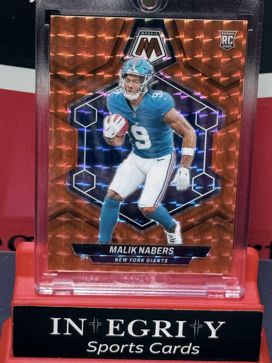 2024 Panini Mosaic #306 Malik Nabers Mosaic Jersey# 9/199Orange #/199