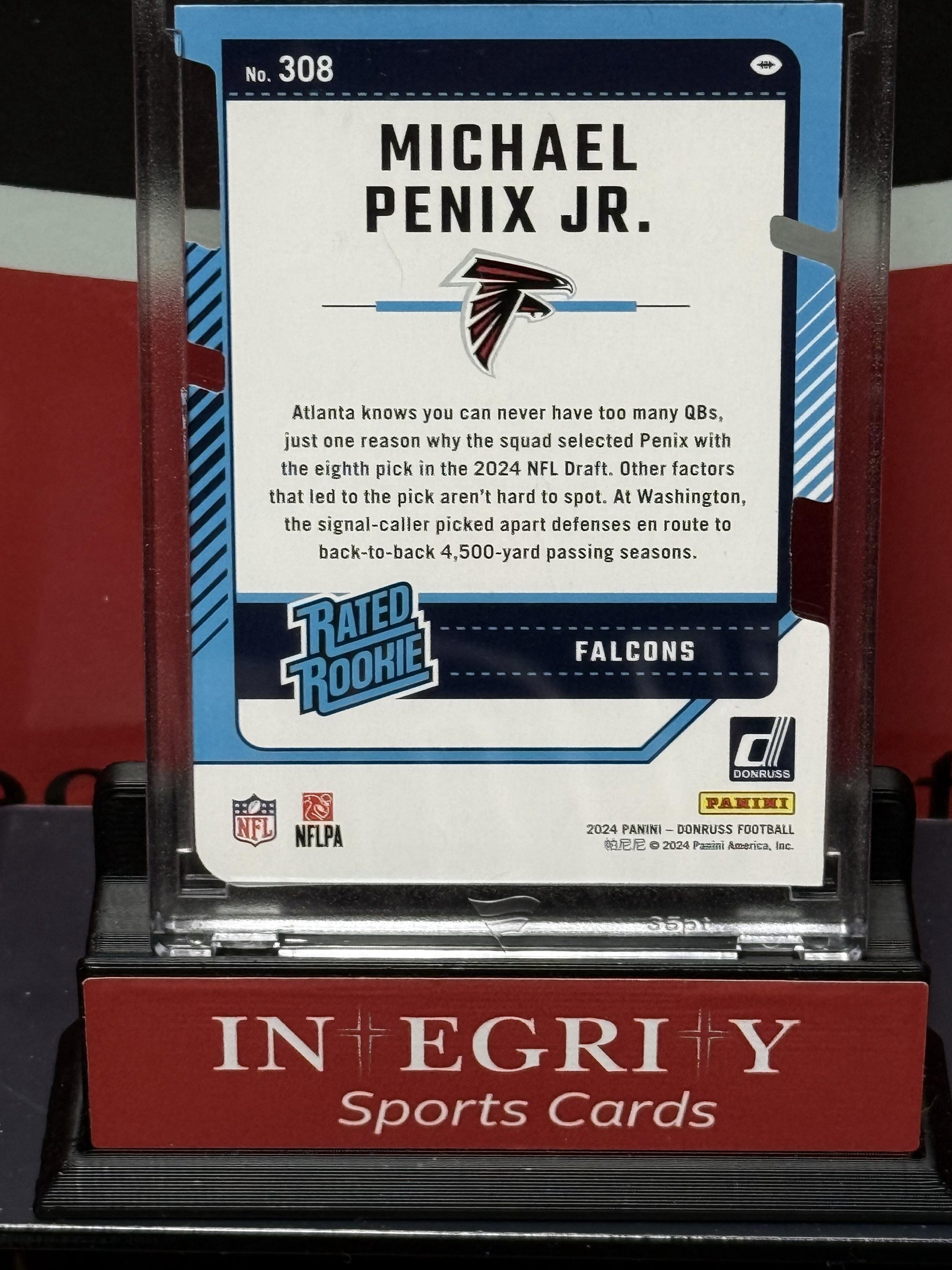 2024 Donruss #308 Michael Penix Jr. Press Proof Gold Die-Cut #/25