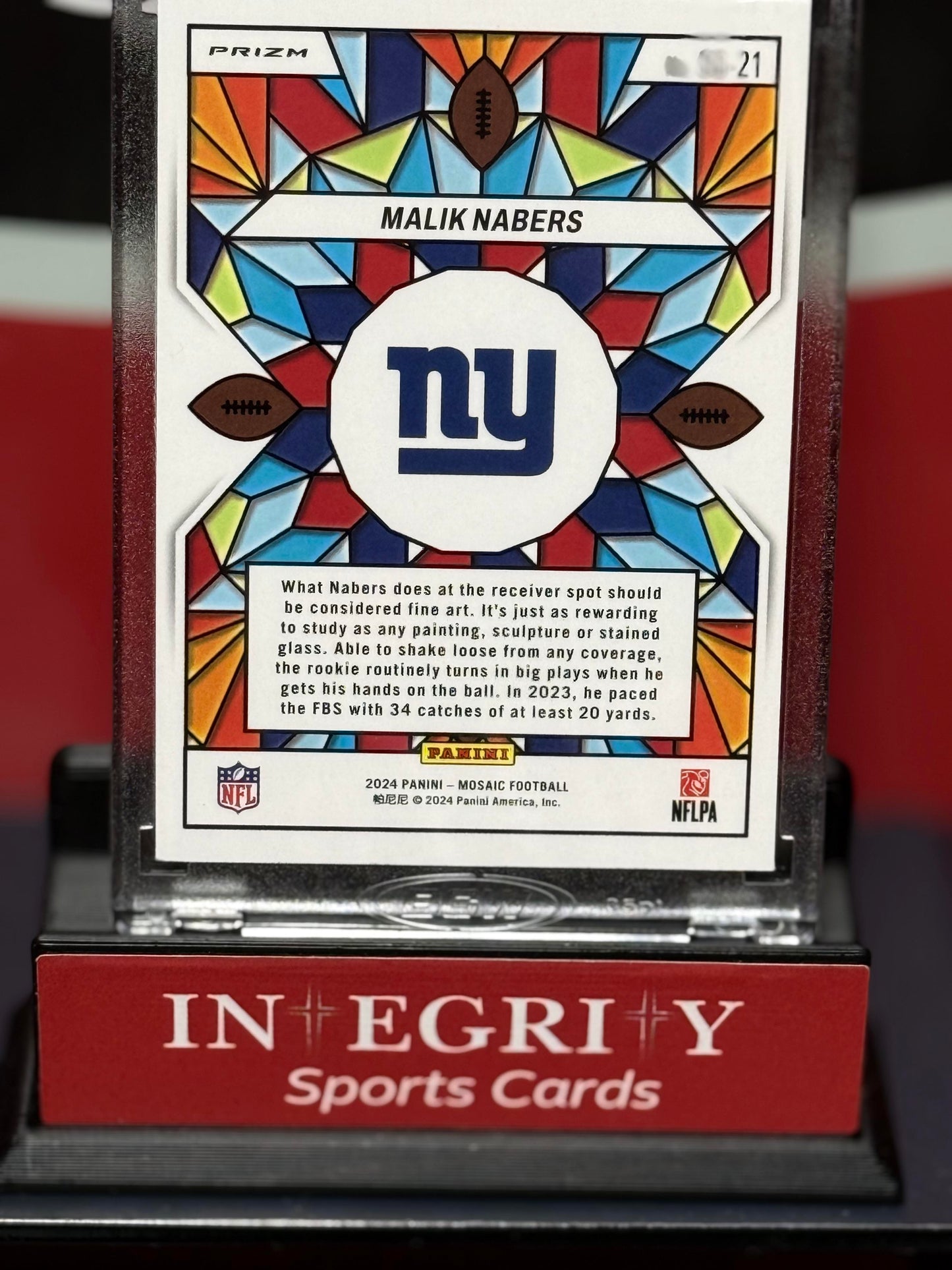 2024 Panini Mosaic #SG-21 Malik Nabers Stained Glass