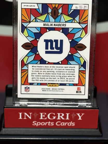 2024 Panini Mosaic #SG-21 Malik Nabers Stained Glass
