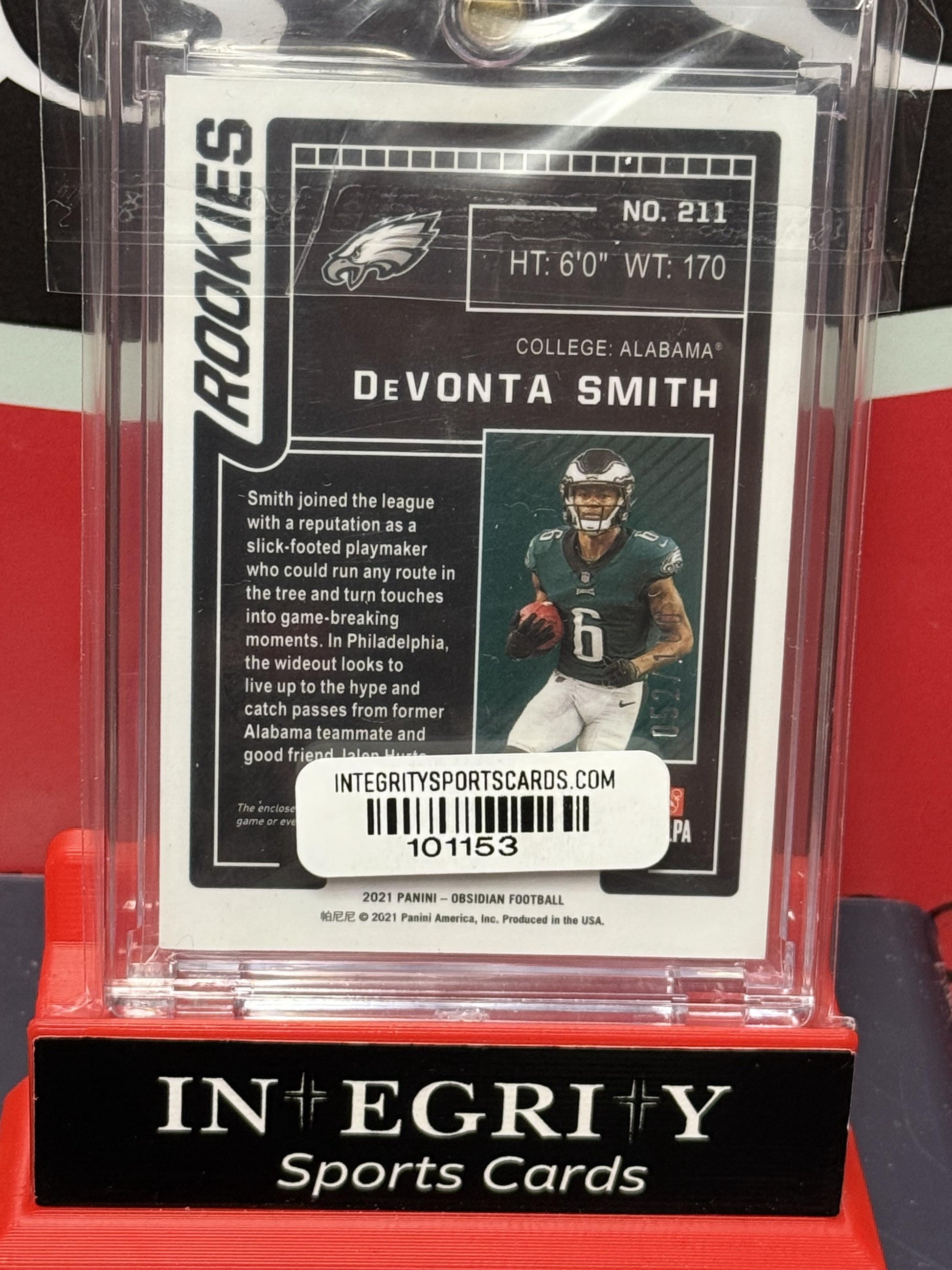 2021 Panini Obsidian Auto #211 DeVonta Smith #/100