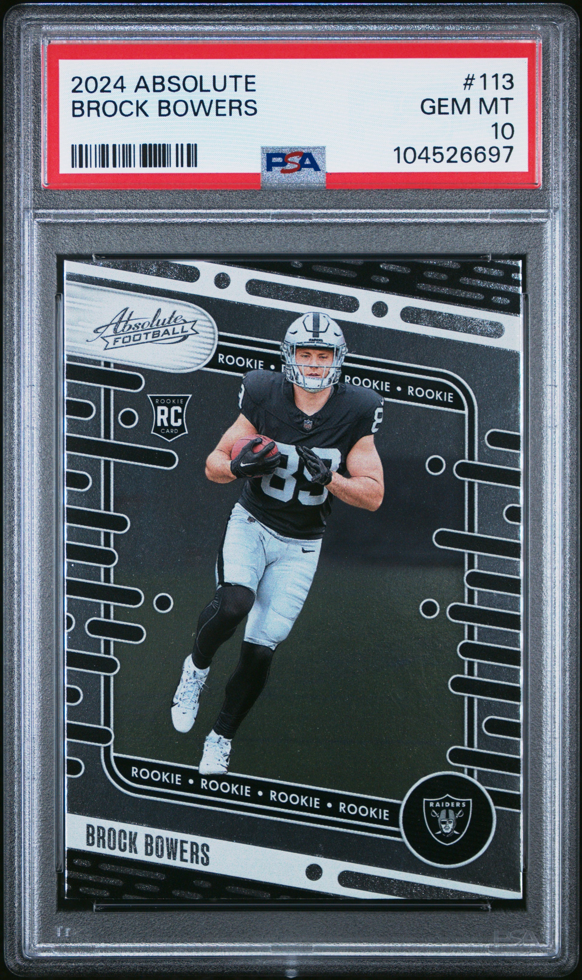 2024 Panini Absolute #113 Brock Bowers PSA 10