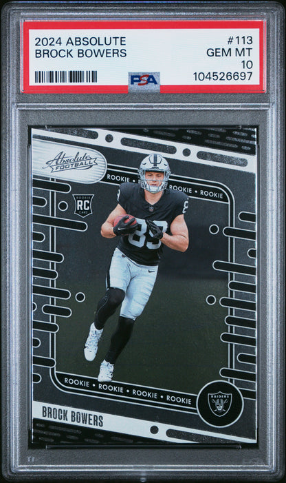 2024 Panini Absolute #113 Brock Bowers PSA 10