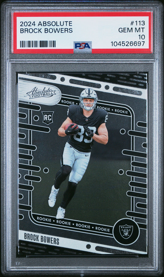 2024 Panini Absolute #113 Brock Bowers PSA 10