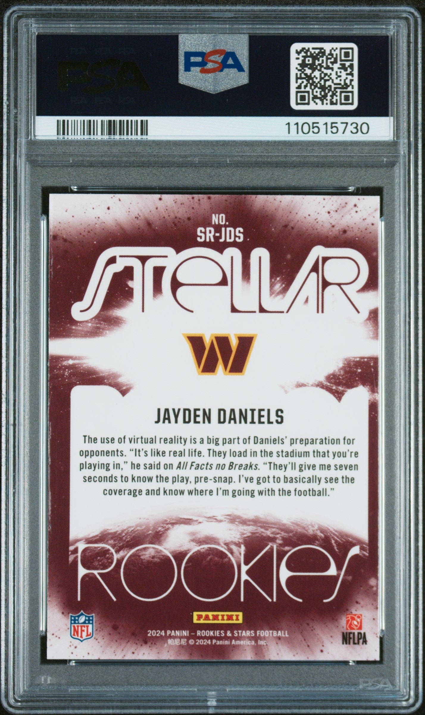 2024 Panini Rookies & Stars #SRJDS Jayden Daniels Red Plaid PSA 9