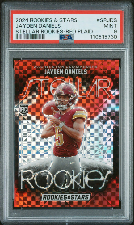 2024 Panini Rookies & Stars #SRJDS Jayden Daniels Red Plaid PSA 9