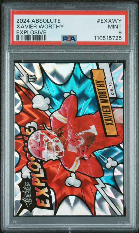 2024 Panini Absolute Explosive #EXXWY Xavier Worthy PSA 9
