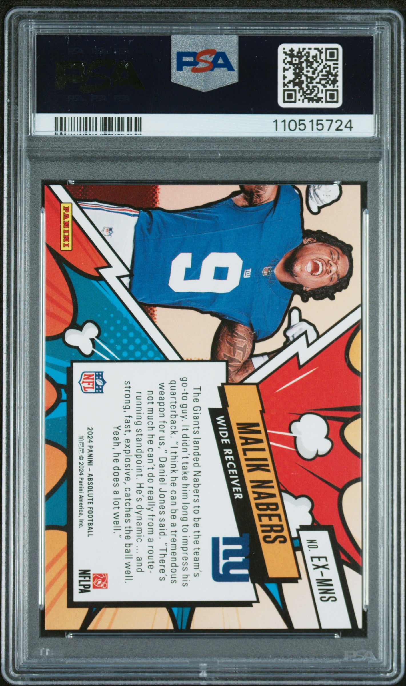 2024 Panini Absolute Explosive #EXMNS Malik Nabers PSA 9