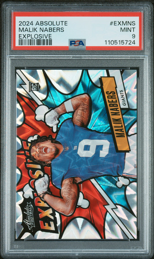 2024 Panini Absolute Explosive #EXMNS Malik Nabers PSA 9
