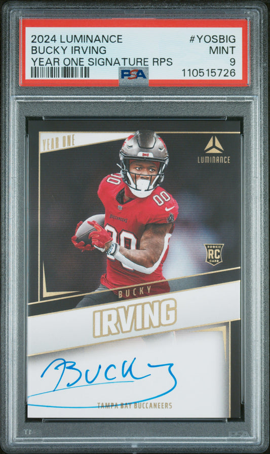 2024 Panini Luminance Year One Signatures Rps #YOSBIG Bucky Irving PSA 9
