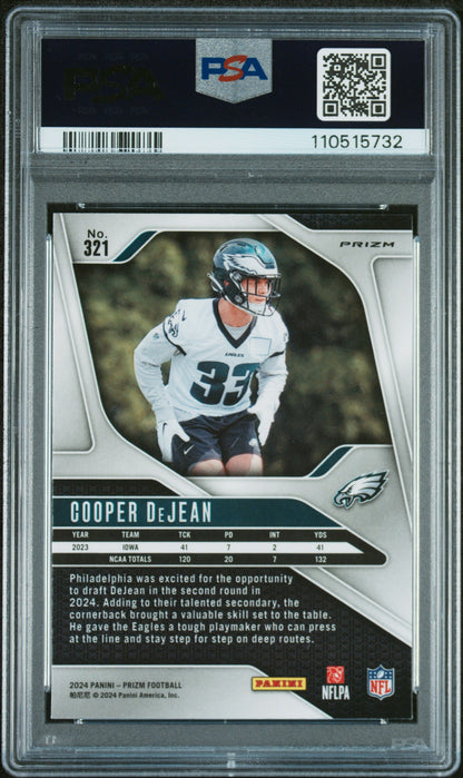 2024 Panini Prizm #321 Cooper Dejean Silver Prizm PSA 10