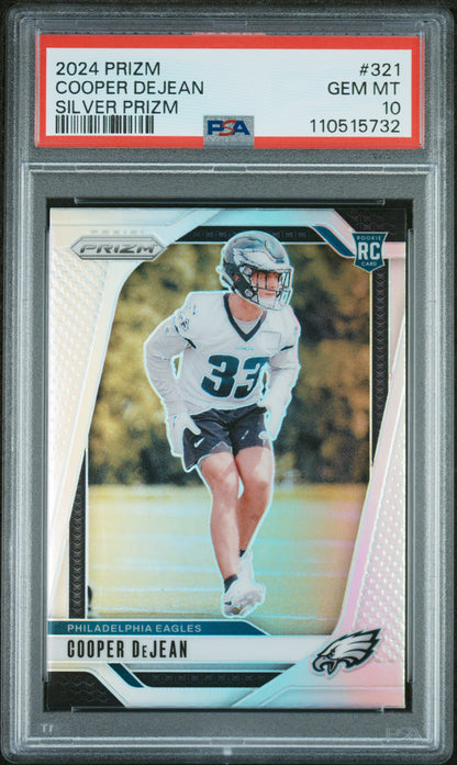 2024 Panini Prizm #321 Cooper Dejean Silver Prizm PSA 10