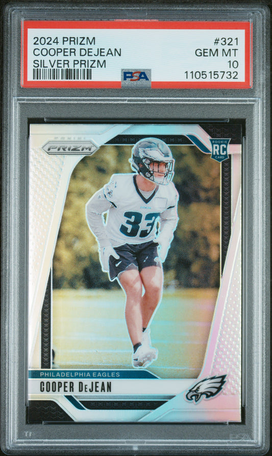2024 Panini Prizm #321 Cooper Dejean Silver Prizm PSA 10