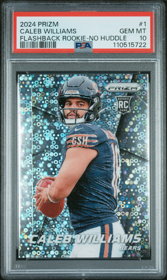 2024 Panini Prizm Prizm Flashback Rookie #1 Caleb Williams-No Huddle PSA 10