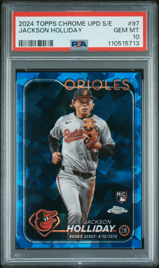 2024 Topps Chrome Sapphire Update Series #97 Jackson Holliday PSA 10
