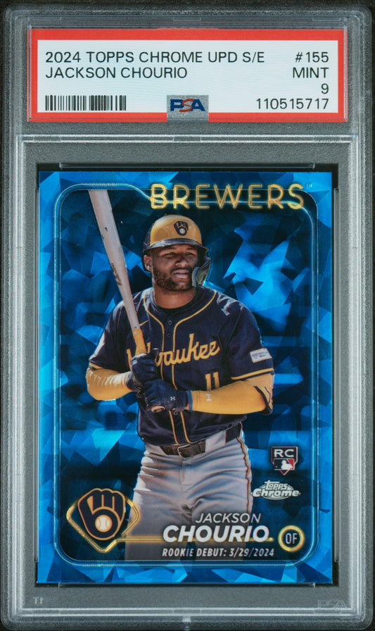 2024 Topps Chrome Sapphire Update Series #155 Jackson Chourio PSA 9