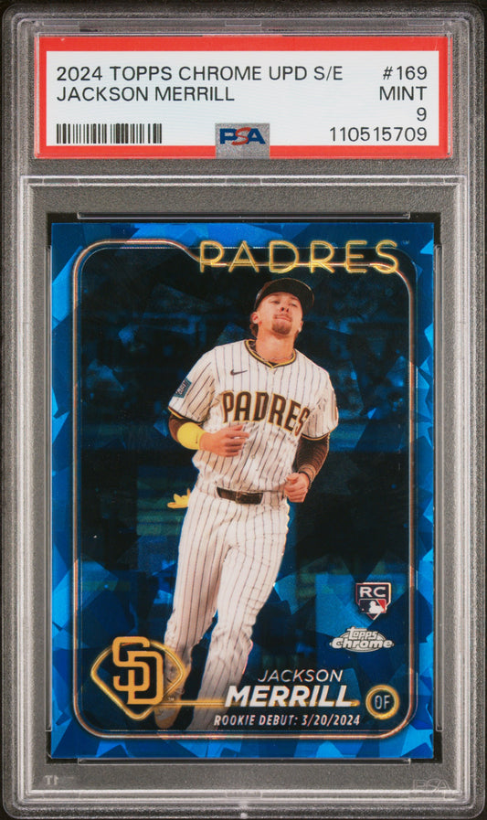 2024 Topps Chrome Sapphire Update Series #169 Jackson Merrill PSA 9