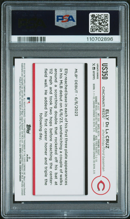 2024 Topps Update #US350 Elly De La Cruz PSA 9