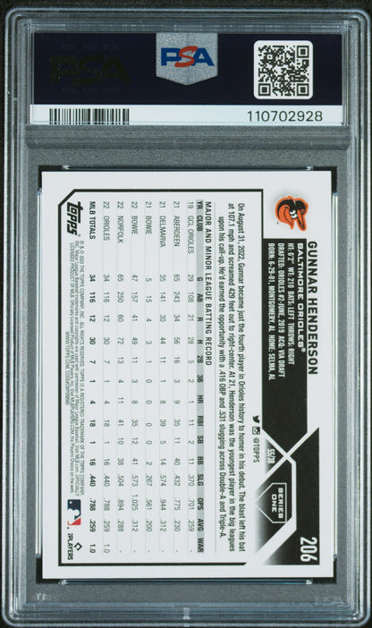 2023 Topps #206 Gunnar Henderson PSA 9