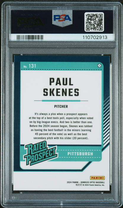 2024 Panini Donruss #131 Paul Skenes Optic PSA 9