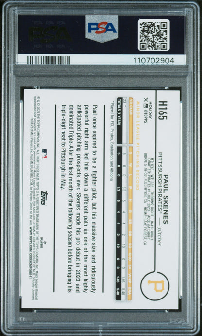 2024 Topps Holiday #H165 Paul Skenes PSA 9