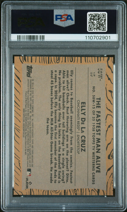 2024 Topps Archives 1958 Topps Tv Westerns SSP #58W15 Elly De La Cruz PSA 9