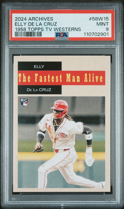 2024 Topps Archives 1958 Topps Tv Westerns SSP #58W15 Elly De La Cruz PSA 9