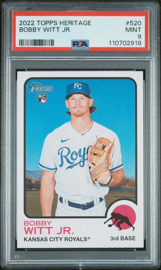 2022 Topps Heritage #520 Bobby Witt Jr. PSA 9