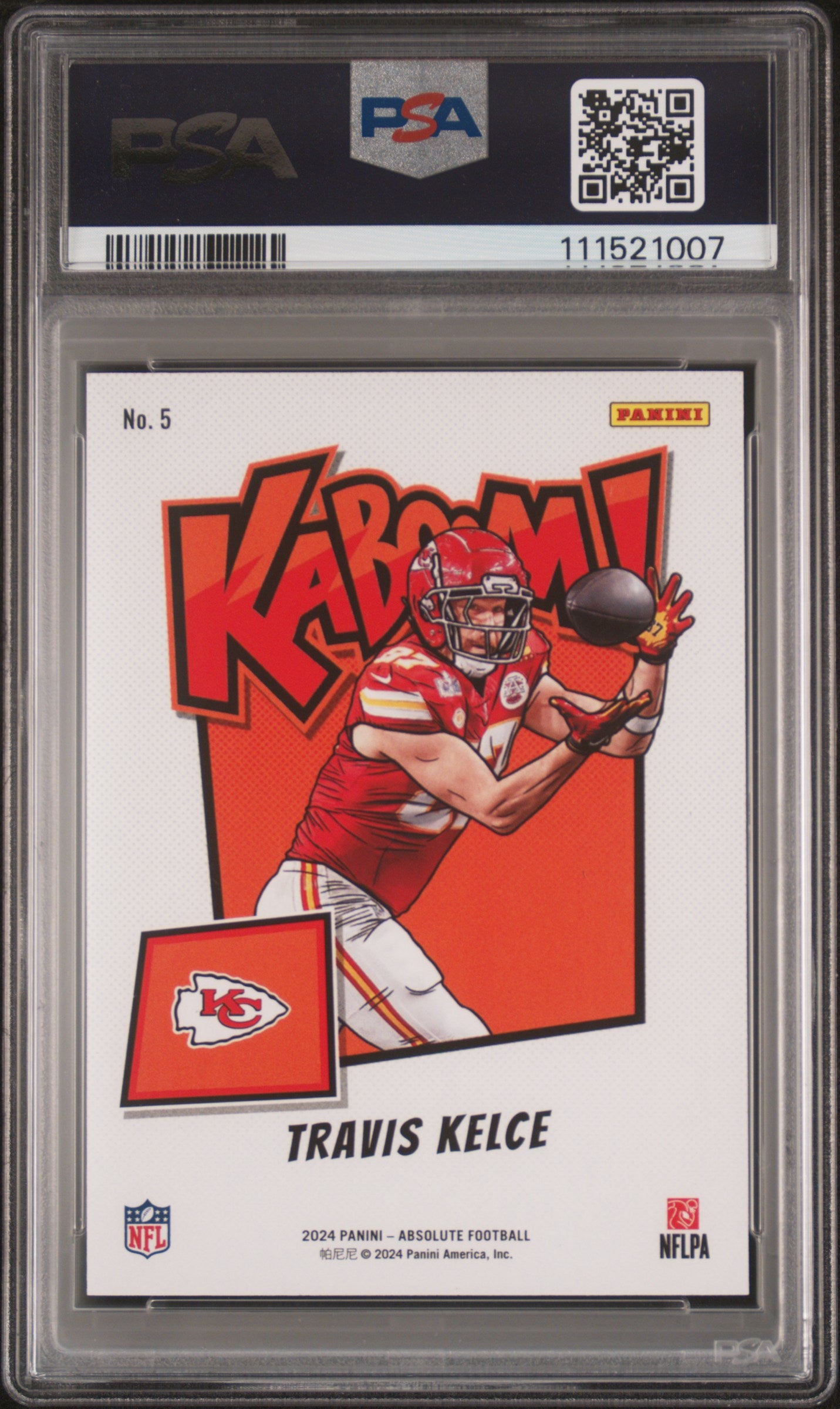 2024 Panini Absolute Kaboom! Horizontal #5 Travis Kelce PSA 10