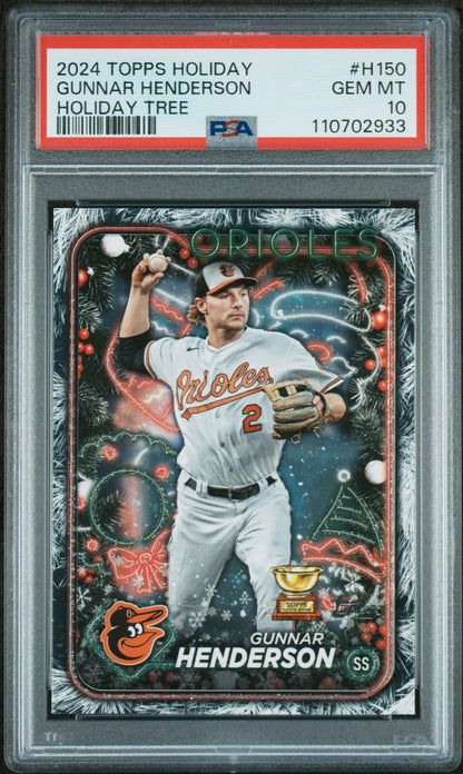 2024 Topps Holiday #H150 Gunnar Henderson Holiday Tree PSA 10