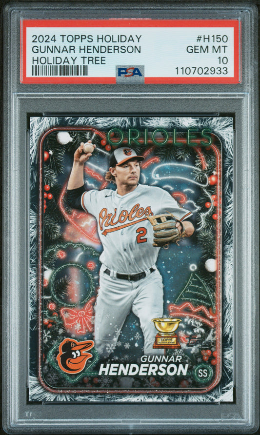 2024 Topps Holiday #H150 Gunnar Henderson Holiday Tree PSA 10