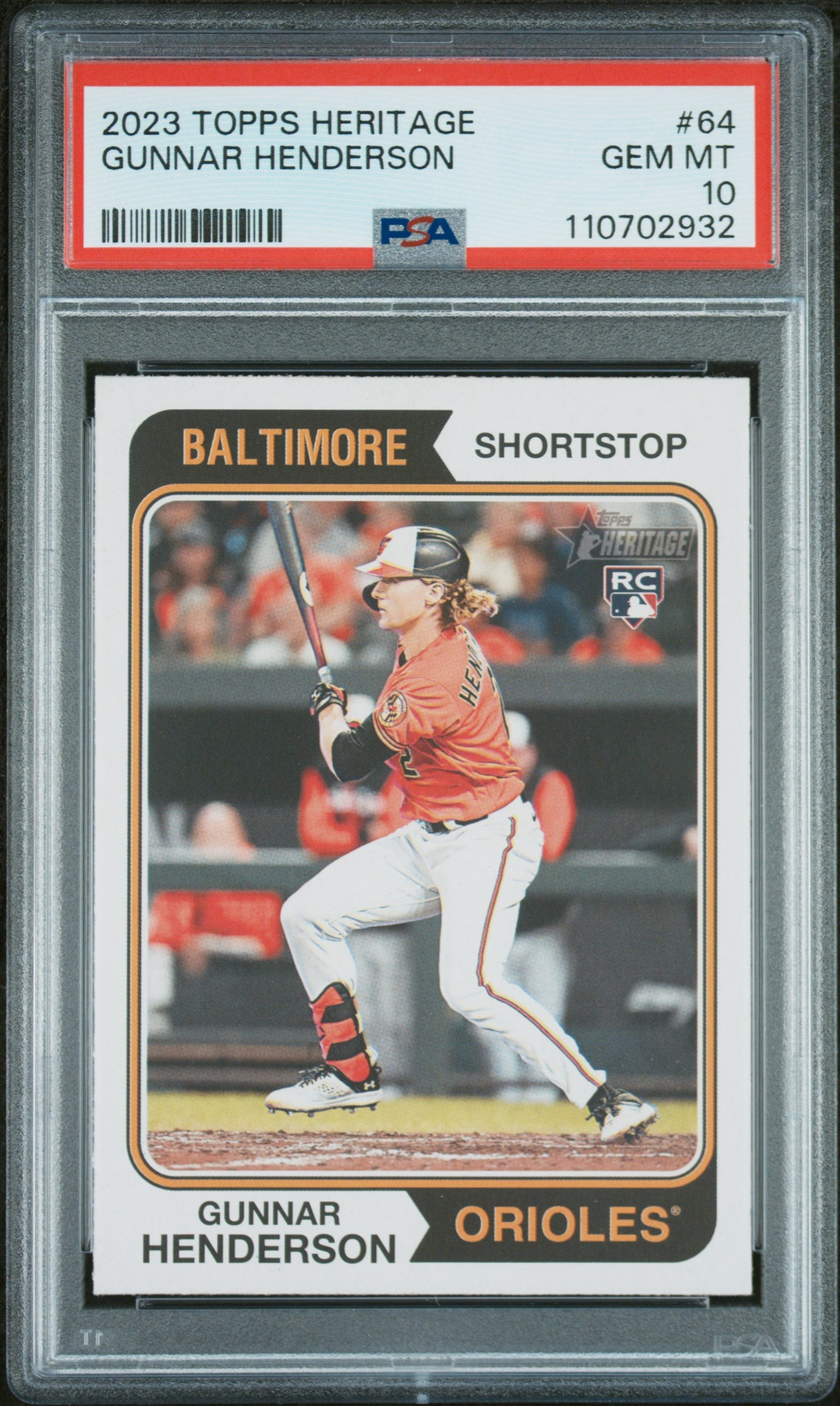 2023 Topps Heritage #64 Gunnar Henderson PSA 10