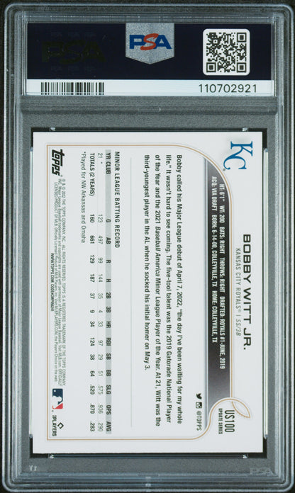 2022 Topps Update #US100 Bobby Witt Jr. PSA 10