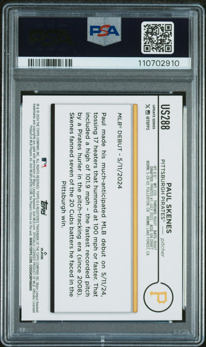 2024 Topps Update #US288 Paul Skenes PSA 10