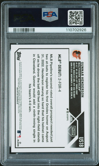 2023 Topps Update #US18 Gunnar Henderson PSA 10