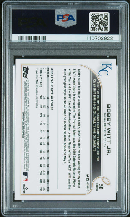 2022 Topps Uk Edition #50 Bobby Witt Jr. PSA 10