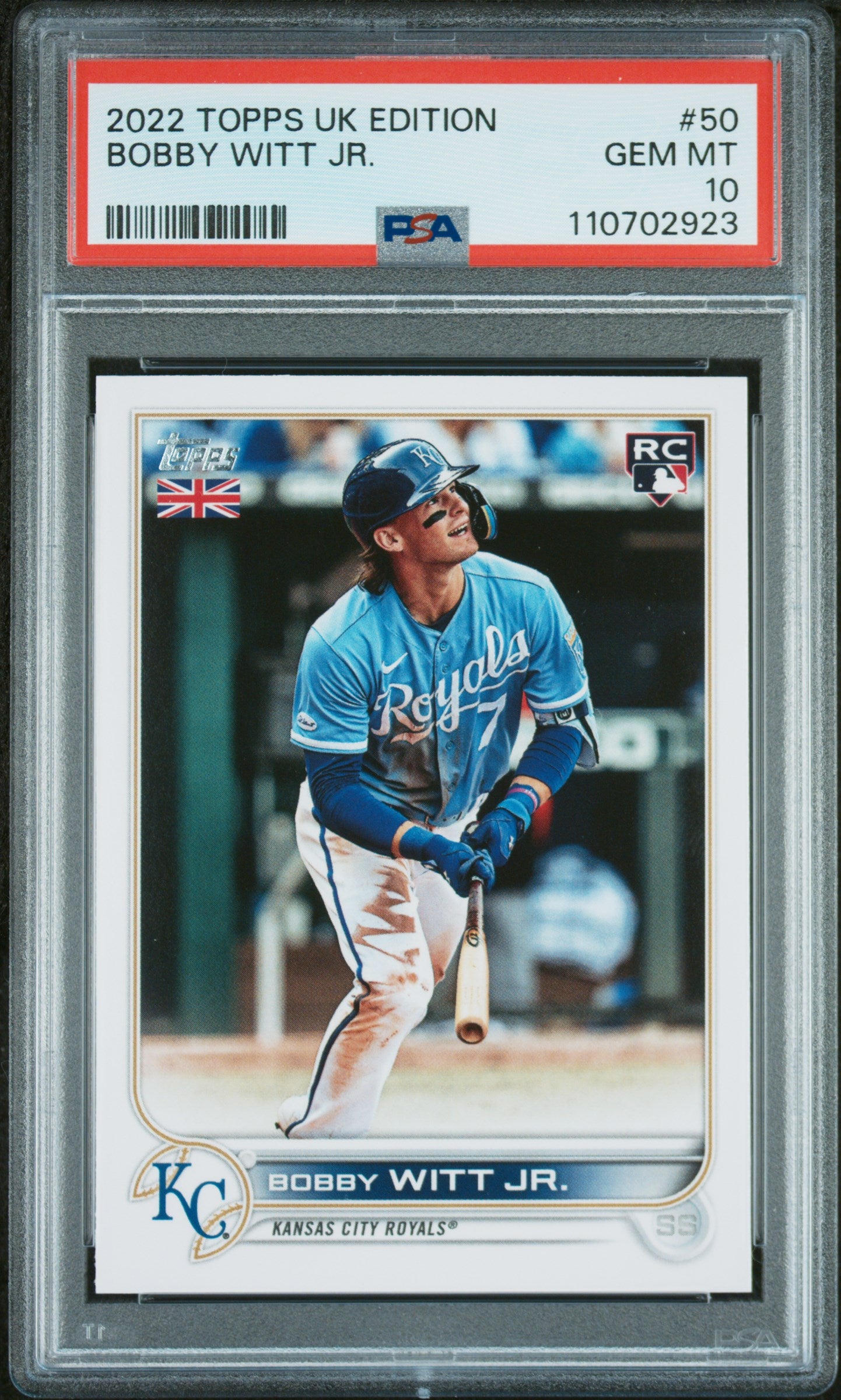 2022 Topps Uk Edition #50 Bobby Witt Jr. PSA 10