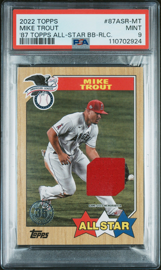 2022 Topps 1987 Topps All-Star Baseball #87ASR-MT Mike Trout-Rlc. PSA 9